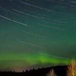 Northern lights and star trails